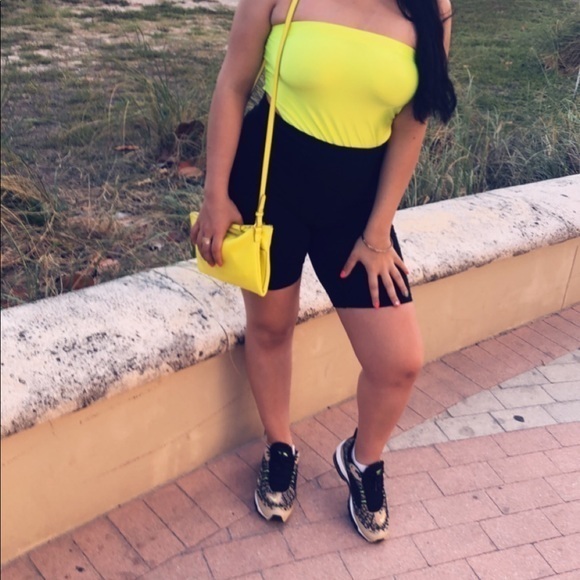 Tops - Lime yellow tube top body suit